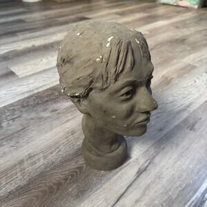 Ceramic Head Bust Sculpture Vintage Style Studio Pottery Art Object